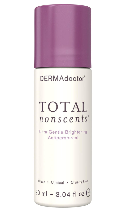 DERMAdoctor Total NonScents Ultra-Gentle Illuminator Antiperspirant Sensitive Skin. Unscented, Clinical Strength Antiperspirant for Men & Women; Hypoallergenic Roll On Deodorant - 3 oz