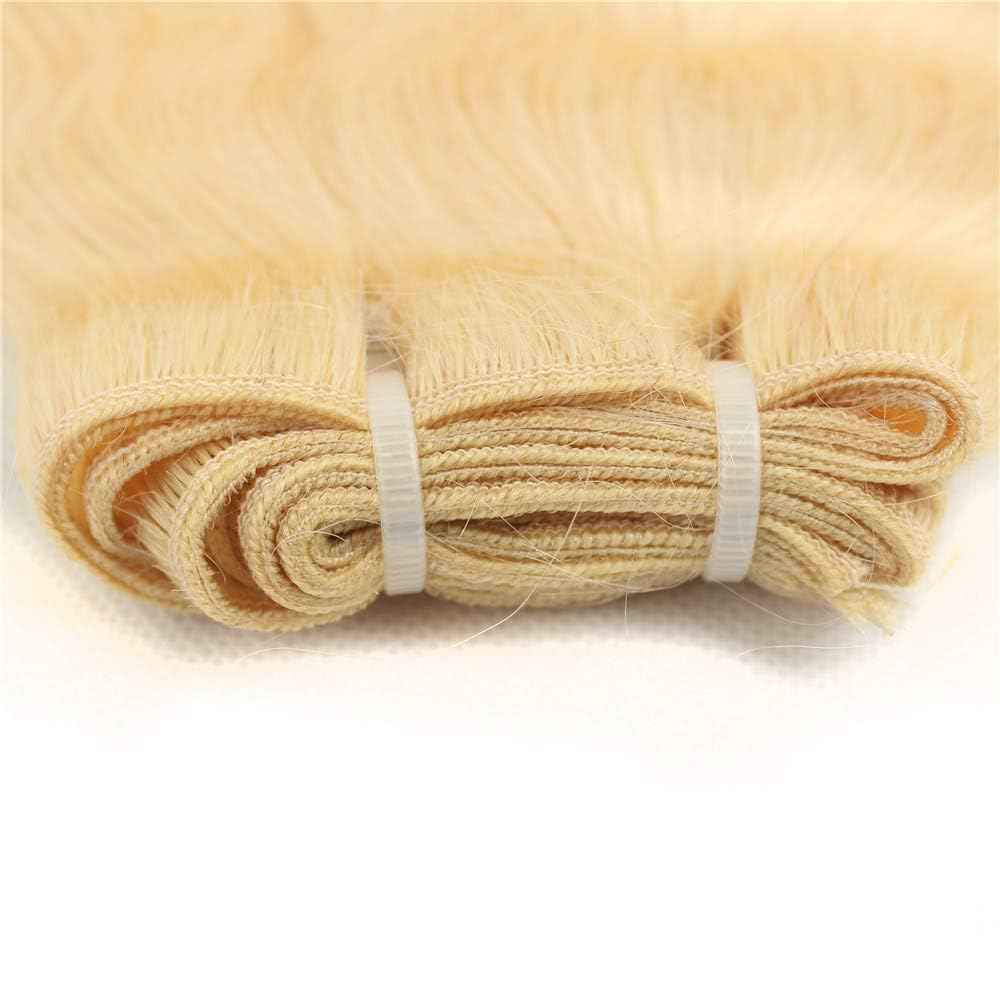 12A 613 Blonde Deep Wave Human Hair Bundles 18Inch 100% Unprocessed Brazilian Virgin Hair Extensions, Soft Double Weft Weave Curly Deep Wave Bundles Human Hair for Women (18inch)