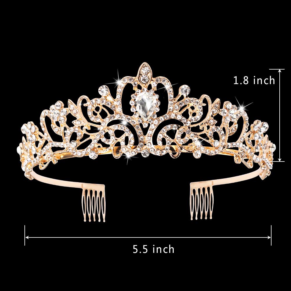 AOPRIE Silver Crystal Tiara Crowns For Women Girls Princess Elegant Crown with Combs Women's Headbands Bridal Wedding Prom Birthday Party Headbands for Women