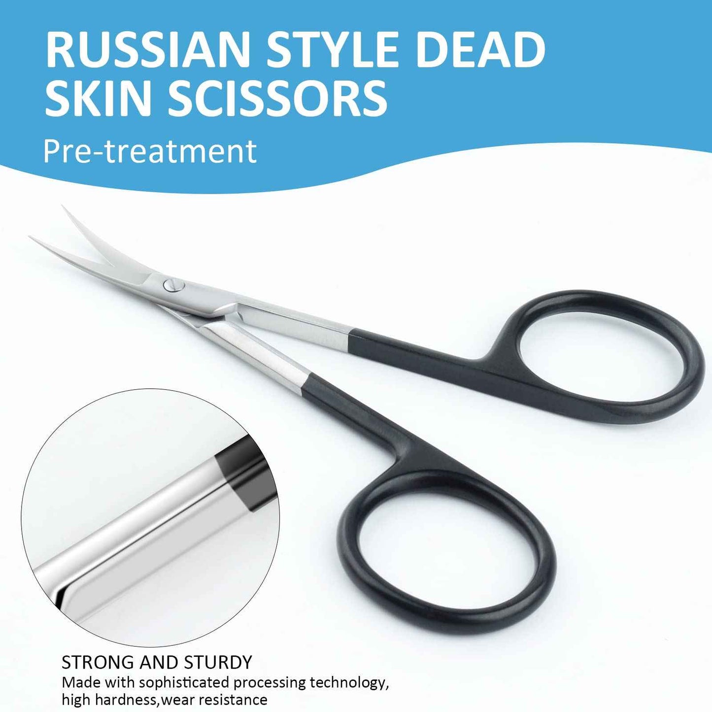 Qunzhao Cuticle Scissors for Women and Men Curved Stainless Steel with Tip Grooming Blades Manicure Nail for Dry Skin Nail Scissors (3)