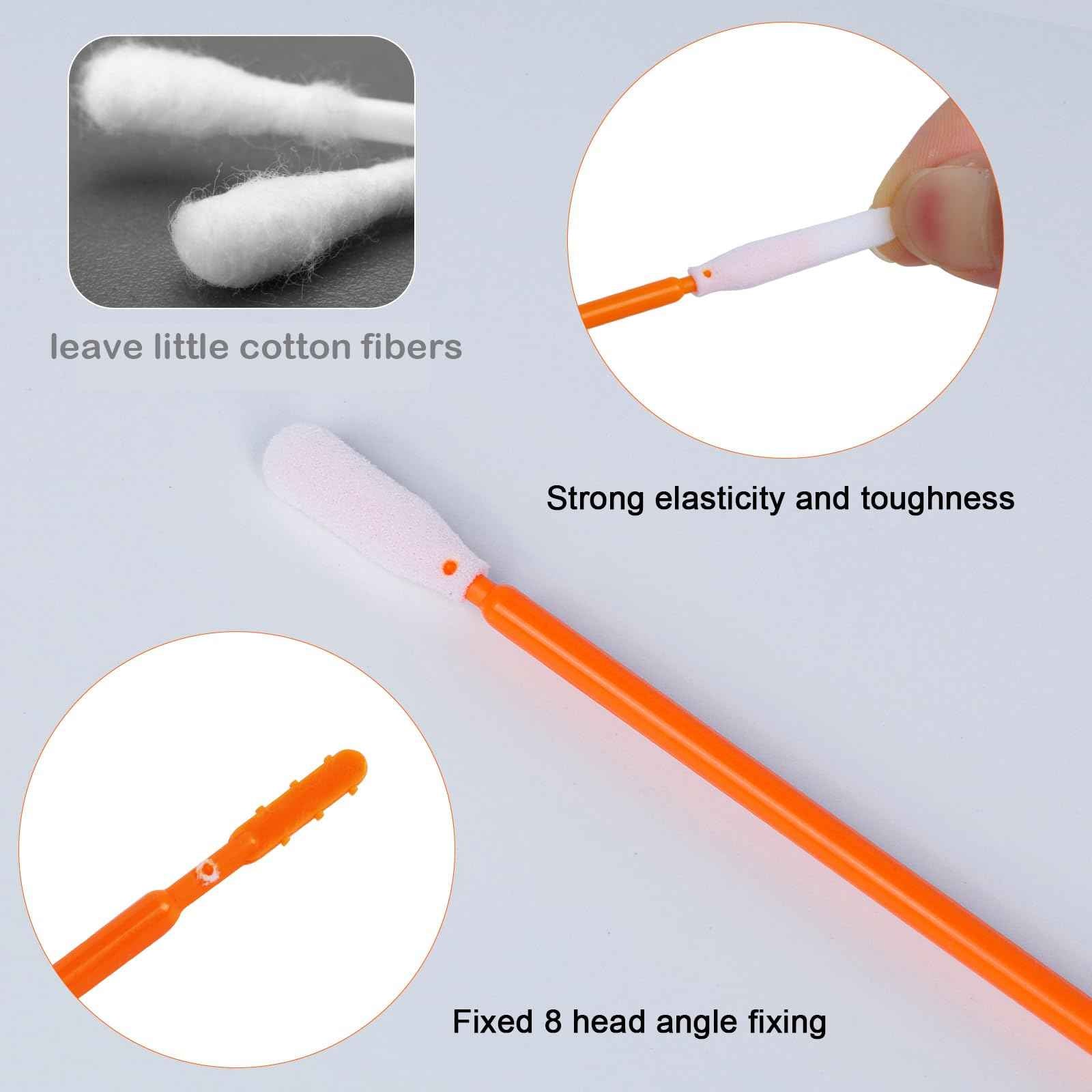 Wellgler's 3.65'' Foam Cleaning Swabs,Multi-Purpose Detailing Foam Tip Swabs, for Electronics,Gun,Car Vent,Printer,Sewing Machine. KM722 (Orange 200PCS)