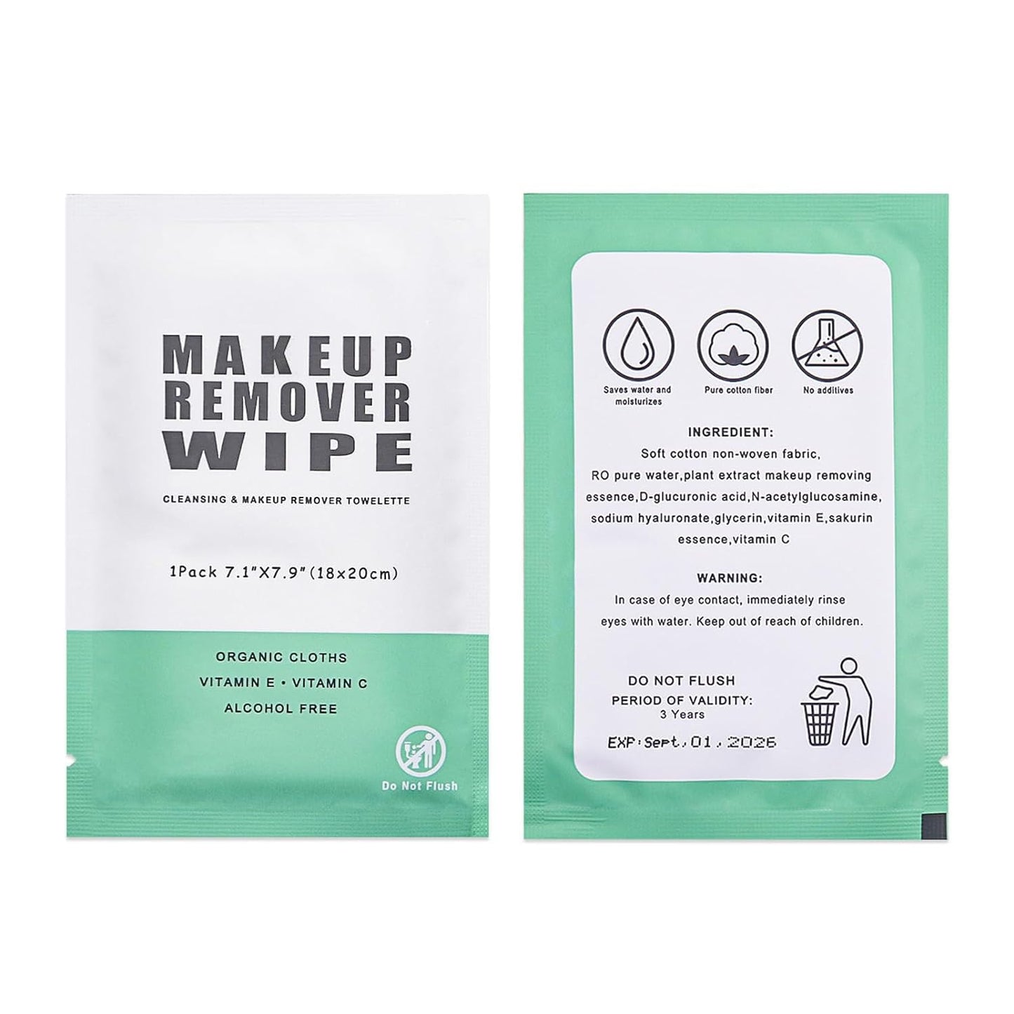 200 Individual Makeup Remover Wipes, Makeup Remover Wipes Individually Wrapped Makeup Wipes Bulk Face Cleansing Wipes, Travel Makeup Remover Cloth for Travel Hotel Skin Care Face Cleansing