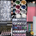 Acrylic Nail Kit with Chrome Powder & Almond Tips – Beginner Set