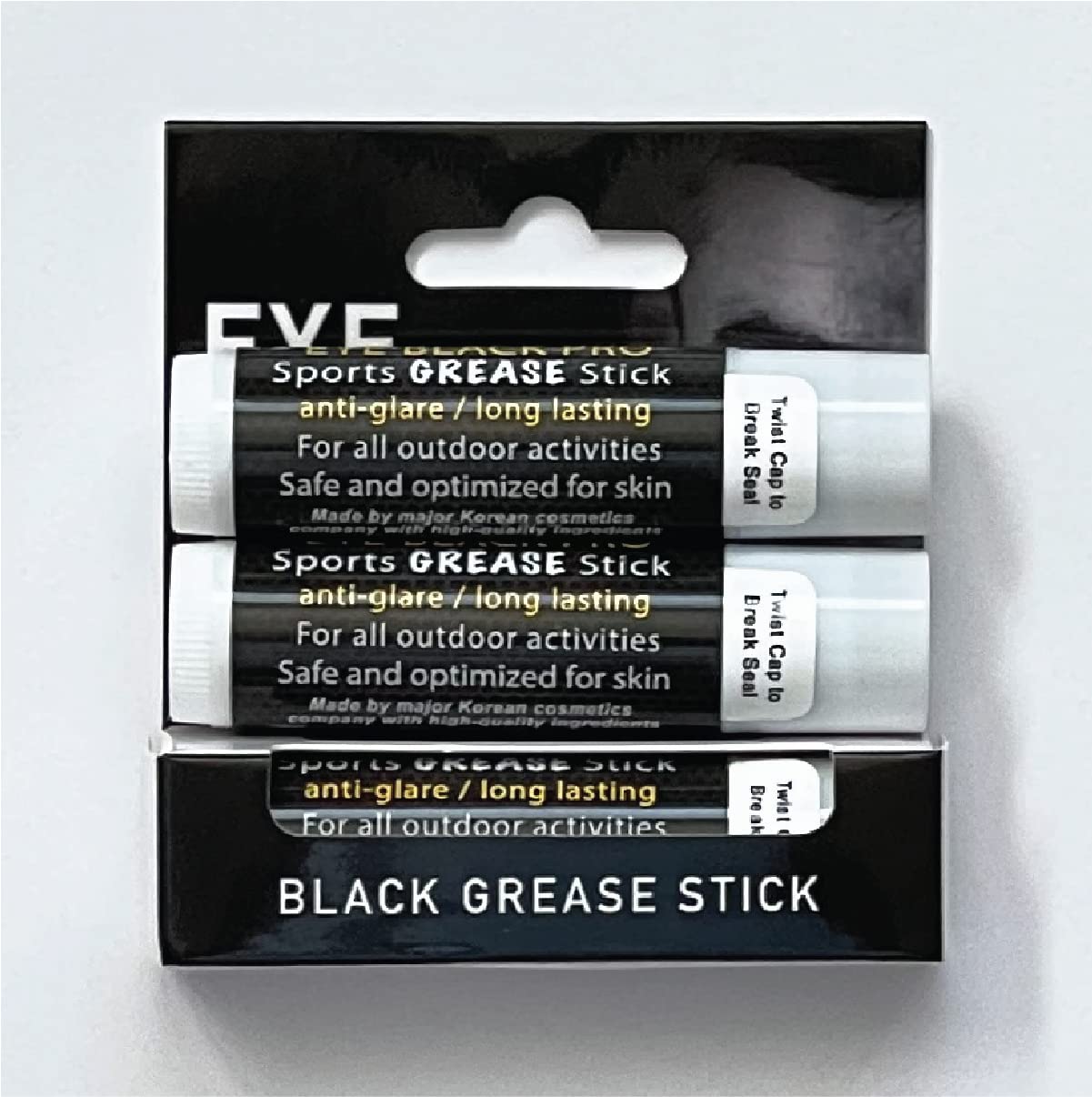 Eye-Black Pro Sports Grease Stick Set reduce-glare Eye Patch Face Painting (3 Pack)