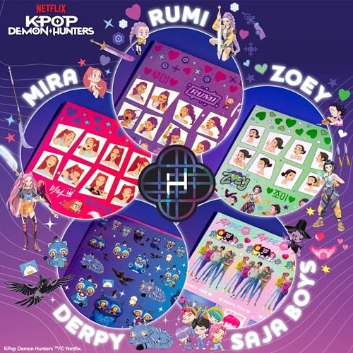 Netflix KPop Demon Hunters 1500+ Sticker Sheet Pack, 20 Sheets