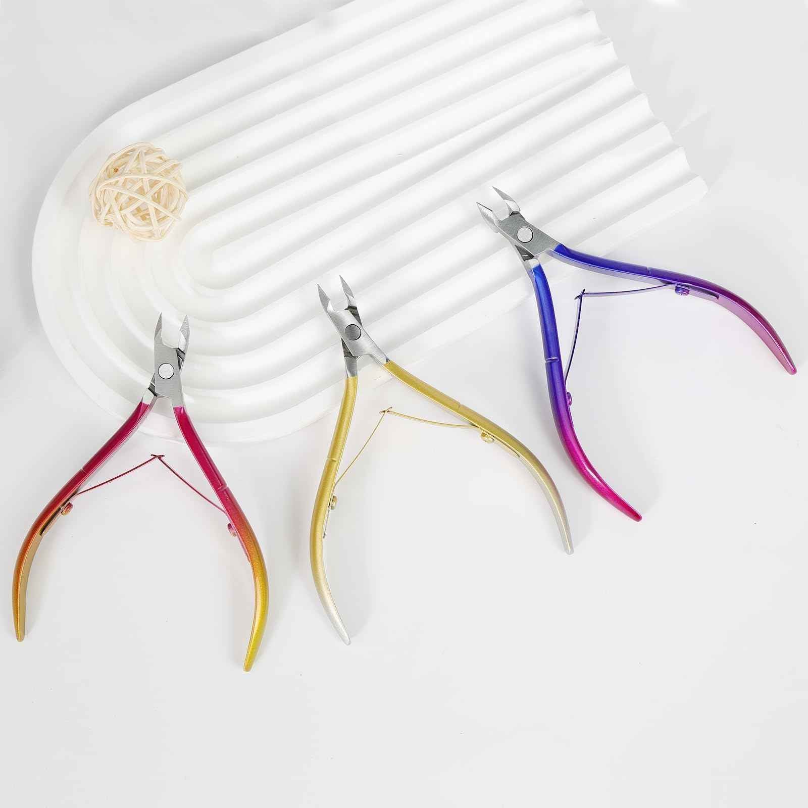 Criyar Cuticle Nippers Kit: Precision Nano-Coated Stainless Steel Cuticle Trimmer Remover for Fingernails and Toenails, Cutter for Manicure Pedicure, Nail Clippers Tools for Women (Blue-Color 1PC)