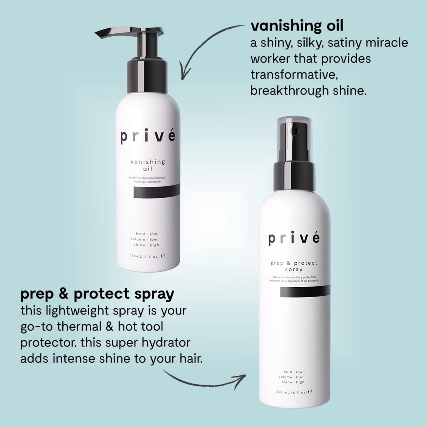 Prive Vanishing Oil for Smoothing Dry Hair 4 oz