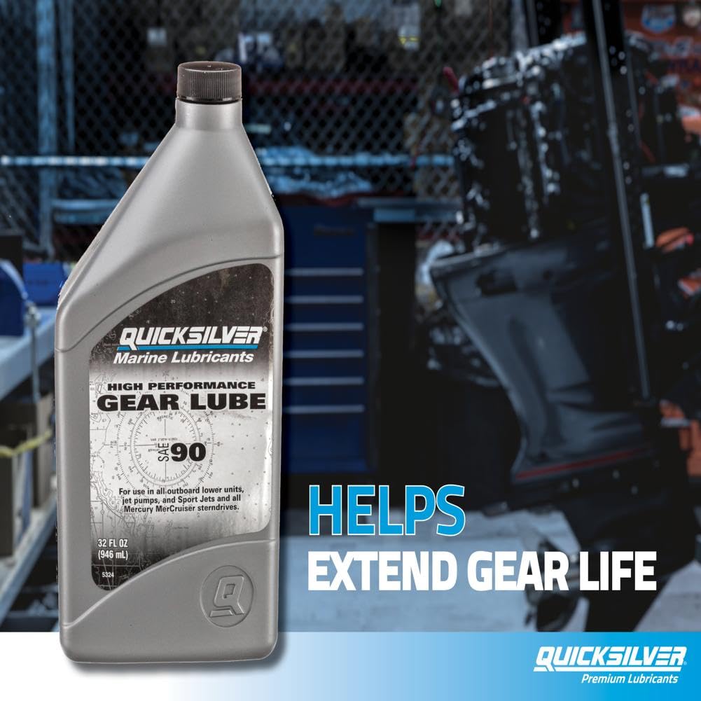 Quicksilver by Mercury Marine 802851Q02 SAE 90 High Performance Gear Lube, 8 Oz.