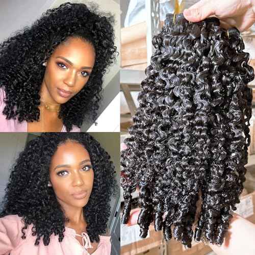 YMS 3C4A Burmese Curly Human Hair Bundles 22 Inch 1 Curly Bundles Unprocessed Burmese Raw Hair Extension Real Human Hair 16A Natural Color Spiral Curly End Human Hair Weft Extensions
