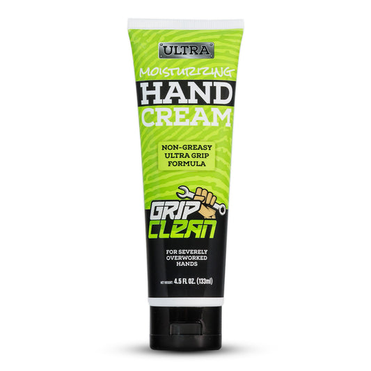 Grip Clean Hand Cream For Dry Cracked Hands, Men, Women, Ultra-Moisturizing Ultra-Grip Formula For Overworked Hands, Natural Ingredients, Auto Mechanics, Tool Shop, Garage, Non Greasy Lotion - 4.5oz