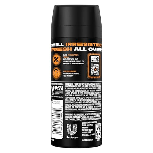 AXE Dark Temptation Body Spray Deodorant for Men 4 oz