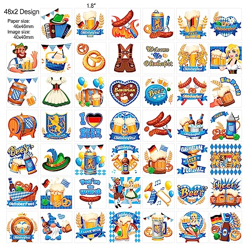HOWAF Oktoberfest Temporary Tattoos 96pcs German Beer
