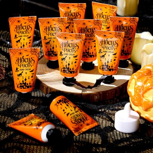 Halloween Hand Cream Set - 48pcs Moisturizing Hand Care Gifts with Skeleton & Bat Design