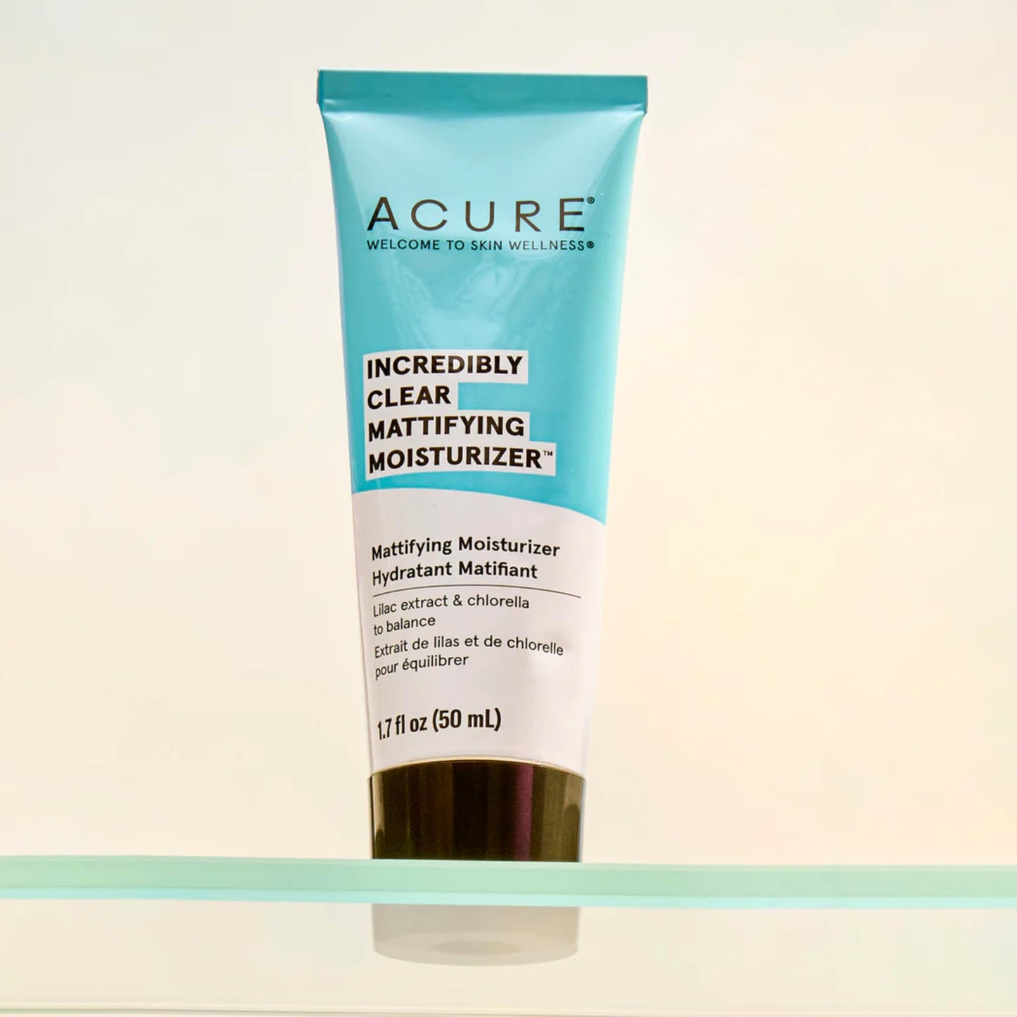 Acure Incredibly Clear Mattifying Face Moisturizer - Matte Finish Moisturizing Oil-Free Facial Cream Enriched with Lilac Extract & Chlorella -Achieve Skin Clarity, Smooth Texture & Pore Toning, 1.7 oz