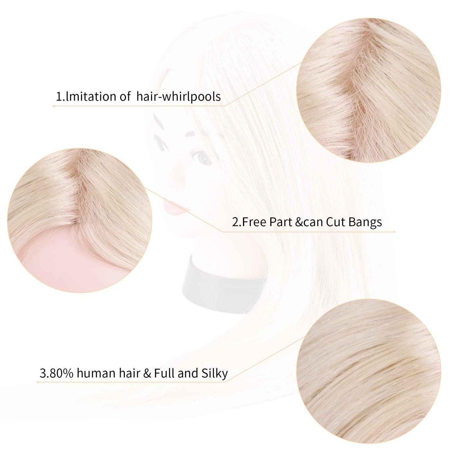 Beauty Star Mannequin Head with 80% Real Human Hair, Doll Head for Hair Styling, Cosmetology Training Manikin Practice Head with Clamp Stand and Braiding Kit (Suitable for Straightening, Curling)