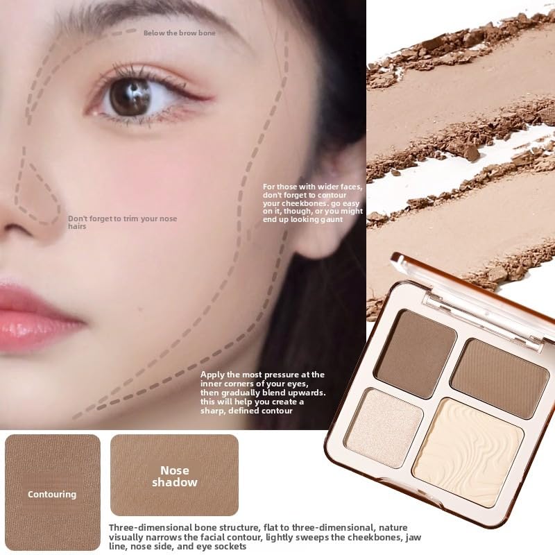 Highlight & Contour Palette - Matte & Shimmer Face Sculpting Powder
