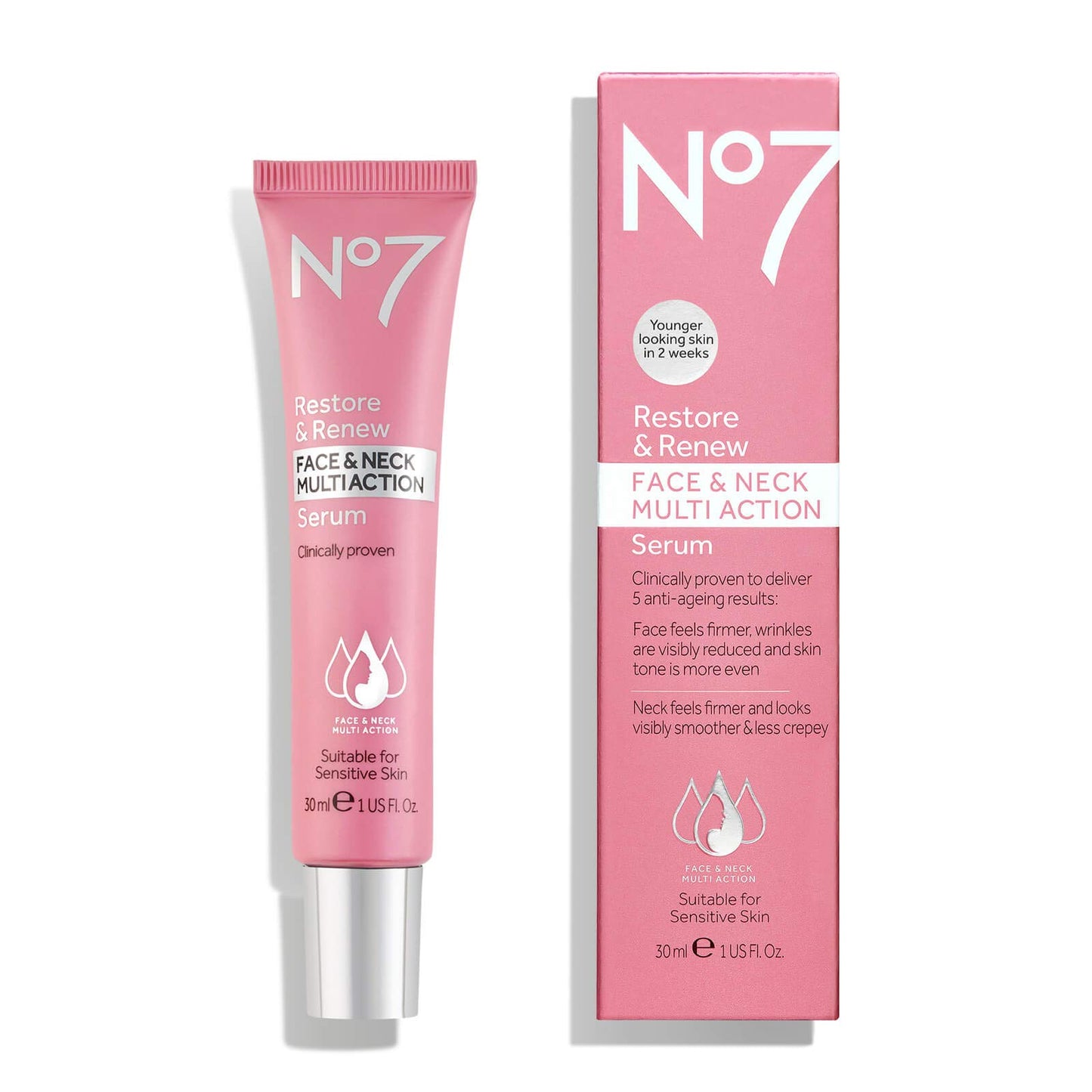 Face & Neck Restore & Renew Multi Action Serum by No#7 30ML