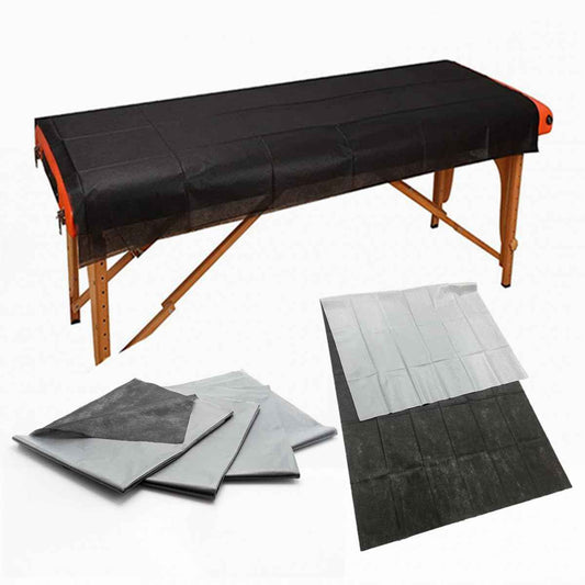 Tattoo Bed Covers Disposable Massage Table Sheets, 40" x 90" (Pack of 10) Black Drape Sheets, Thick Soft Nonwoven Waterproof Chair Cover for Tattooing Supplies Medical, Fluid and Barrier Protection