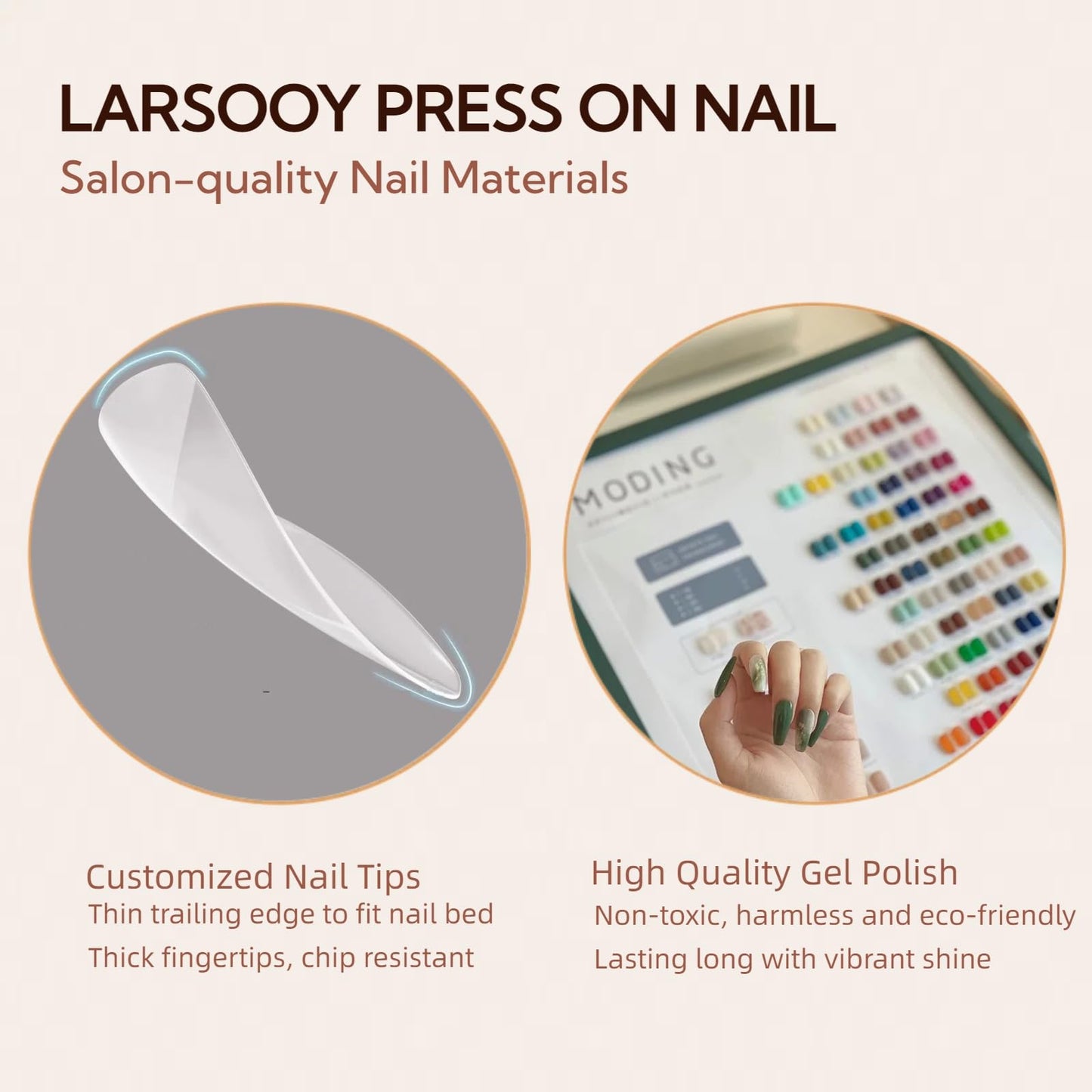 LARSOOY Nails Handmade Press on Nails Long Coffin | Hand Painted Nails with Check Pattern Design | Reusable Fake Nails with 3D Roses | False Nails 10 Pcs (Rose of The Night Queen, M)