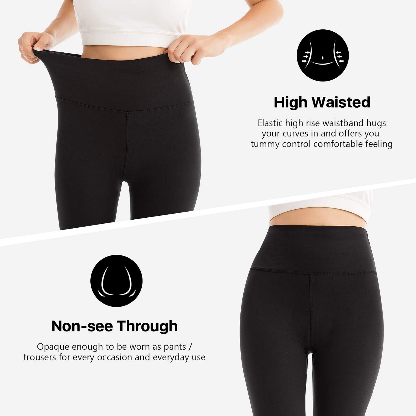 SINOPHANT High Waisted Leggings for Women - Full Length Capri Buttery Soft Yoga Pants for Workout Athletic(Capri ArmyGreen,S-M)