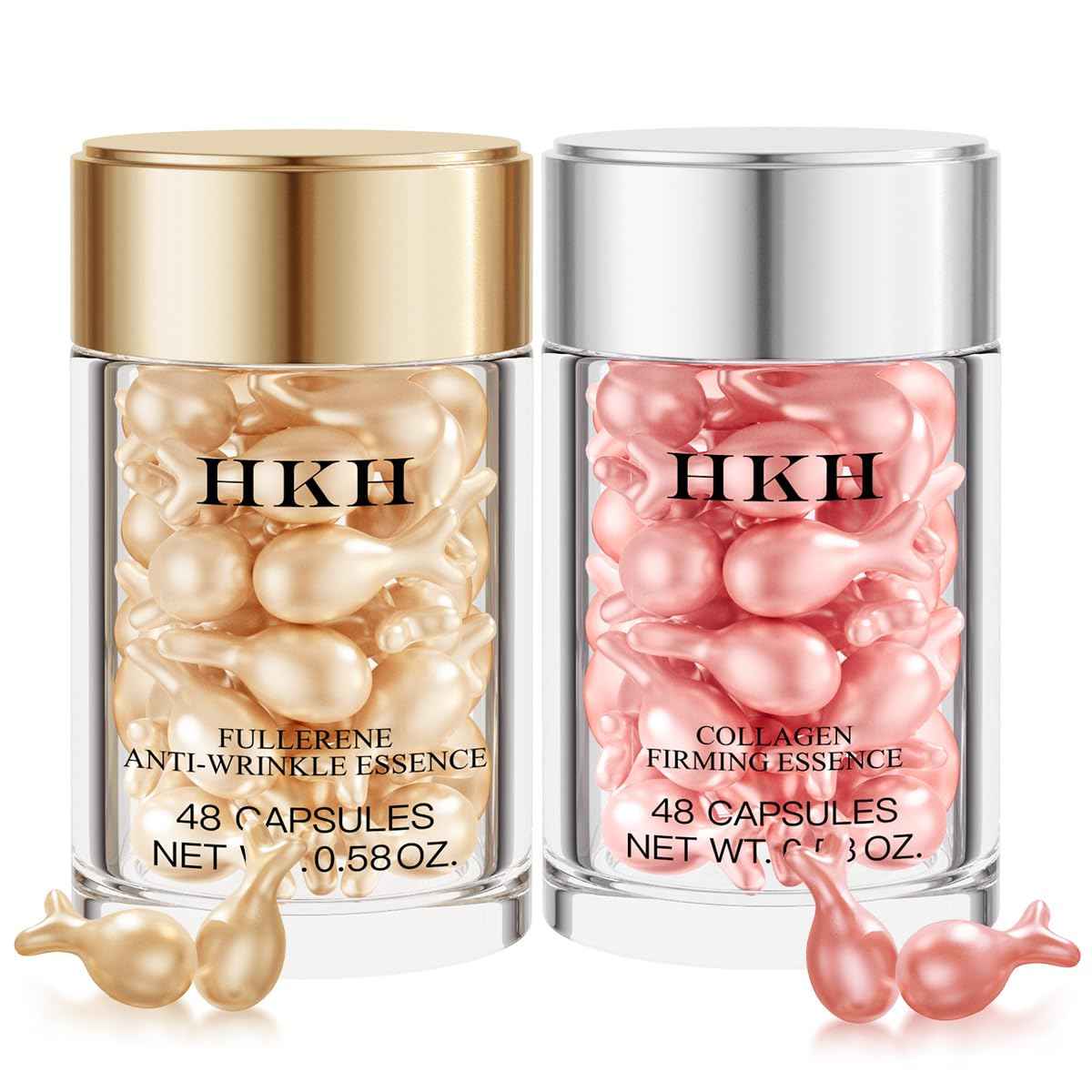 Vitamin C & Retinol Serum Capsules Set – 48 pcs VC for Morning + 48 pcs VA for Evening - Anti-Aging & Anti-Wrinkle Skincare Face Serum - Smooth Fine Lines Hydrate & Firm Skin - Travel-Friendly Gifts