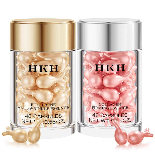 Vitamin C & Retinol Serum Capsules Set – 48 pcs VC for Morning + 48 pcs VA for Evening - Anti-Aging & Anti-Wrinkle Skincare Face Serum - Smooth Fine Lines Hydrate & Firm Skin - Travel-Friendly Gifts