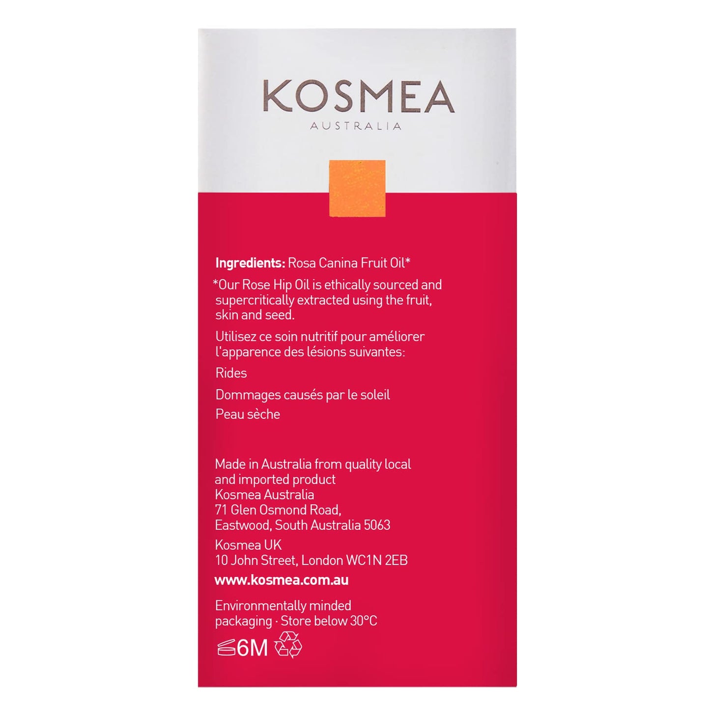 Kosmea Rosehip Oil – Anti-Aging Benefits for Face & Body – Premium Quality Super-critically Extracted Oil Using The Entire Fruit, Seed & Skin - 0.68 fl oz