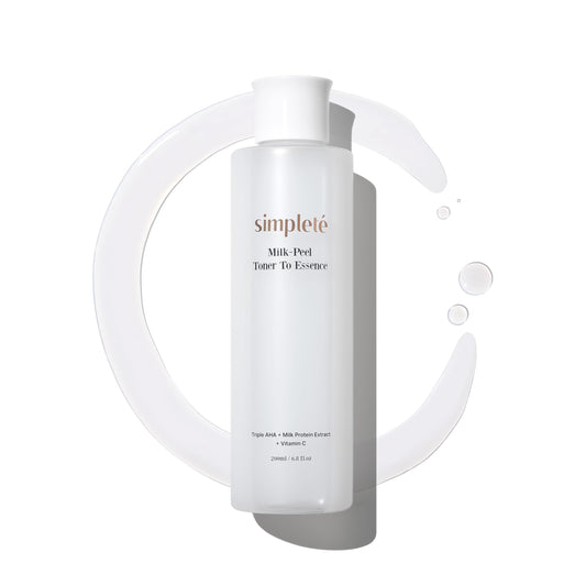 Simpleté Milkpeel Toner to Essence – Gentle Daily Exfoliating, Hydrating Toner for Smooth, Radiant Skin, Strengthens Moisture Barrier, Perfect for Sensitive Skin, Balanced, Healthy Glow, 200ml
