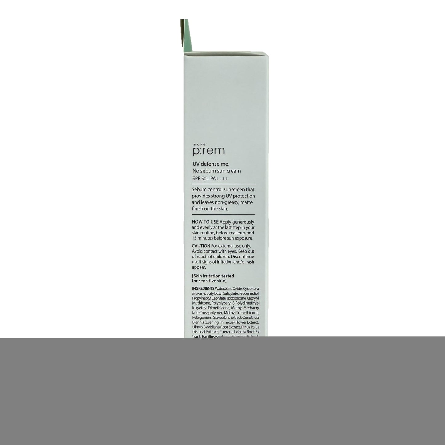 MAKE P:REM UV Defence me. No Sebum Sunscreen, SPF 50+ PA++++ Reef-Safe Silky Texture with Poreless and Matte Finish, UVA/UVB Protection, Korean Sunscreen, 1.69 fl. oz. (50ml)
