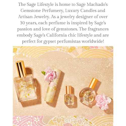 The Sage Lifestyle Diamond Roll On Perfume Oil, White Lily, Soft Musk, White Amber, Subtle for Women, Alcohol-Free Luxury Long Lasting Skin Scent Vegan & Cruelty Free Made in USA 1/8 oz Travel Perfume