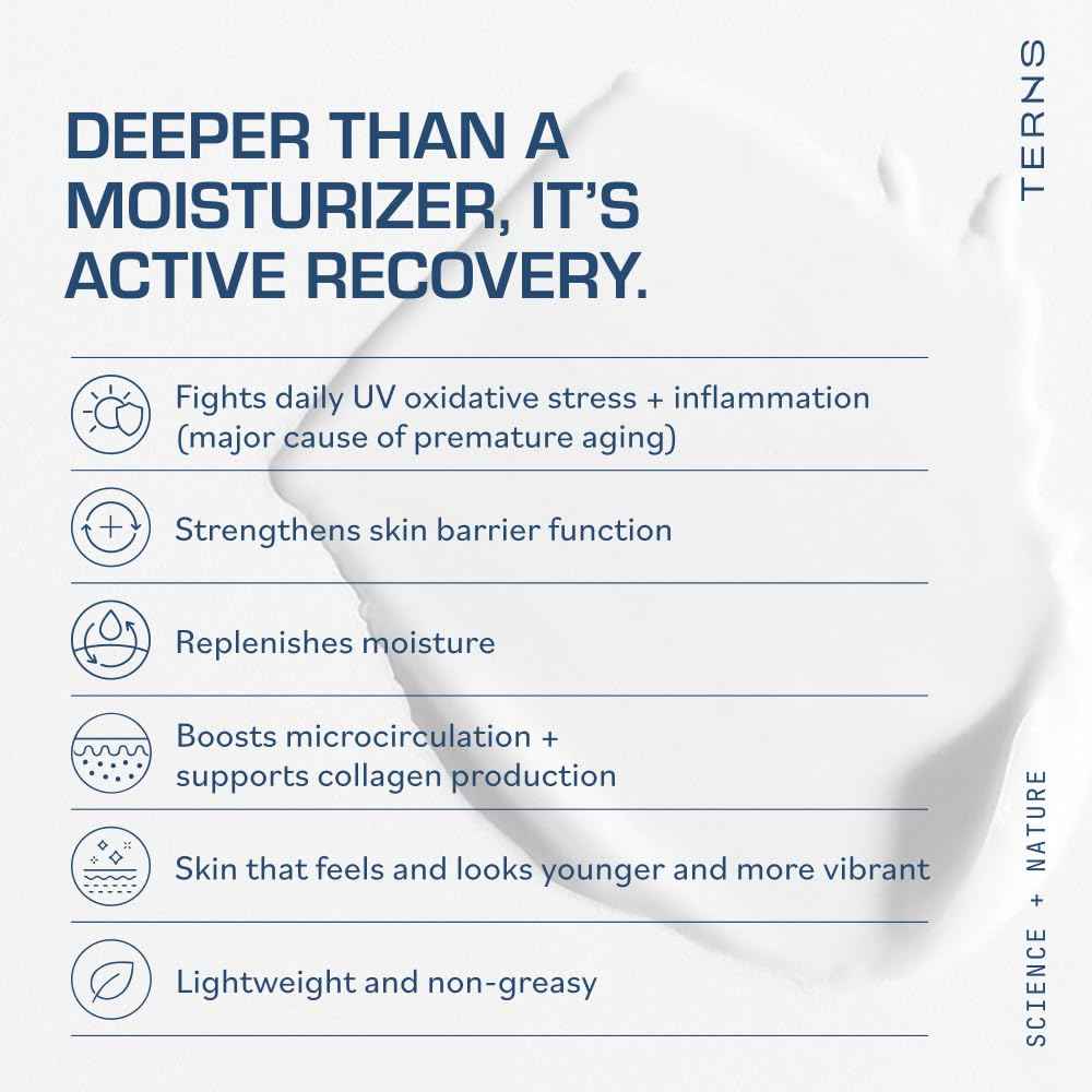 TERNS Everyday Lightweight Daily After Sun Moisturizer – Hydrating, Dermatologist Approved – Marine-Powered Skincare for Active Skin, Paraben Free 3.4 oz