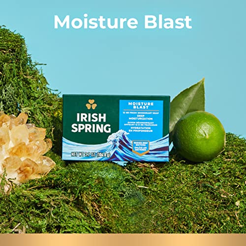 Irish Spring Deodorant Soap Moisture Blast 12-Count (Pack of 12)