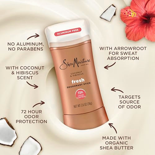 SheaMoisture Coconut & Hibiscus Deodorant Stick 2.6 oz - Aluminum-Free, 72H Freshness