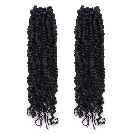 TOYOTRESS Tiana Passion Twist Hair - 12 inch 2 Pcs Pre-twisted Crochet Braids Natural Black, Synthetic Braiding Hair Extension ( 12 Inch, 1B)