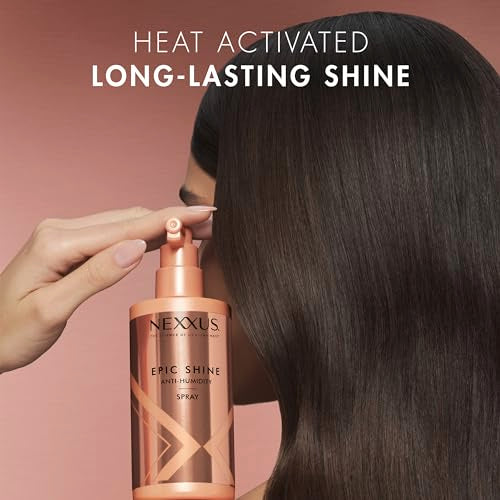 Nexxus Anti-Humidity Spray Epic Shine 8 oz & Ultra Lightweight Hair Oil Repair & Nourish 3.3 fl oz Bundle