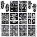 MCPINKY Henna Tattoo Stencil Kit - 283 Sheet Arabian Realistic Temporary Glitter Semi-Permanent Tattoos for Women & Girls