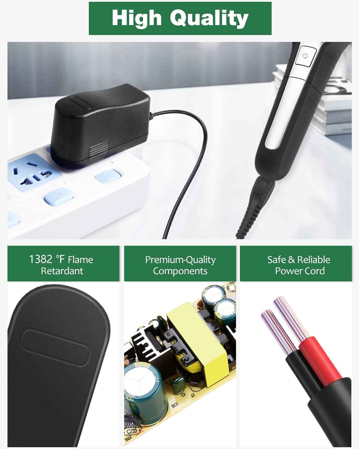 15V Charger Compatible with HQ8505 2300 3500 7000 5000 3000 Series & MG5750 MG7750 Electric Shaver Razor Aquatec Arcitec Multigroom Beard Trimmer, 15 Volt Power Supply Cord