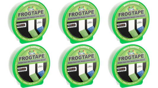 FROGTAPE Multi-Surface Painting Tape, with PAINTBLOCK, 0.94” Wide x 45 Yards Long, Green, 6 Rolls (242820)