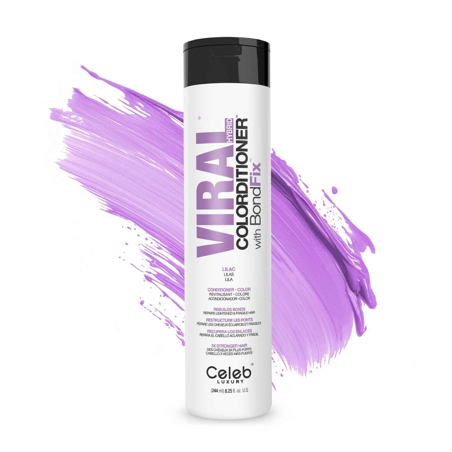 Celeb Luxury Intense Color Depositing Colorconditioner Conditioner + BondFix Bond Rebuilder, Vegan, Sustainably Sourced Plant-Based, Semi-Permanent, Viral and Gem Lites Colorconditioners