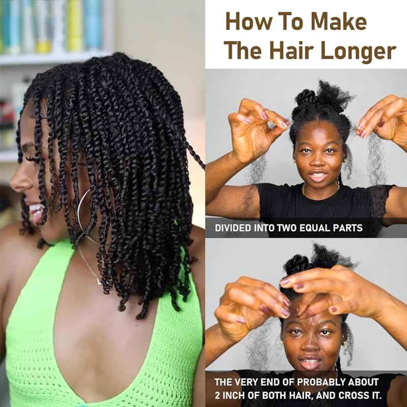 Afro Kinkys Bulk Human Hair, 14 inch 50 Gram 4c Curly Hair for Permanent Sister Locs/Mini Twists/Braids Can Dye and Bleach (Natural Black, 14 Inch)