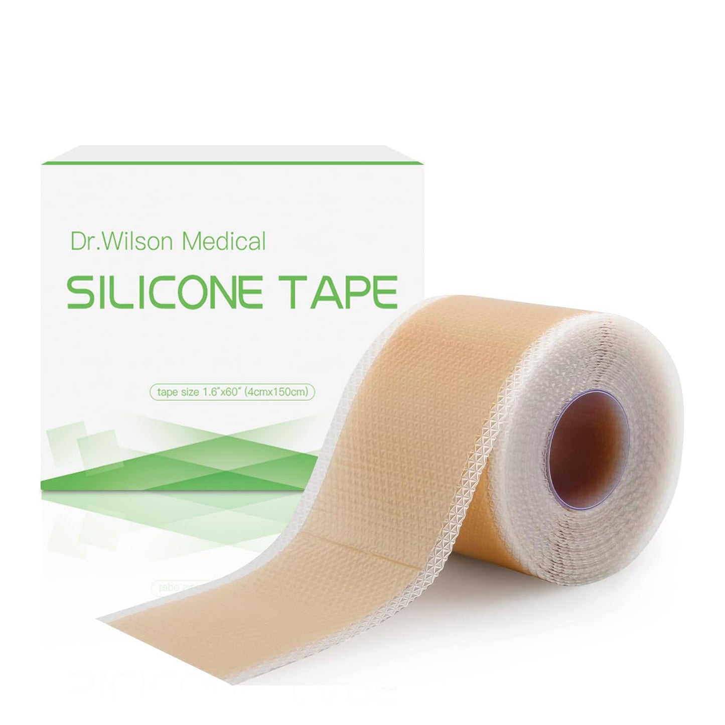 Medical Grade Soft Silicone Gel Tape (1.6” x 60”) for Scar Removal Sheets Scar Tape Painless Easy Removal For Surgery Recovery Breast Neck Nose (1.6” x 60” Roll)