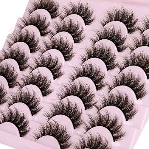14 Pairs Wispy Mink Lashes False Eye Lashes Natural Look 5D Volume 16mm Fake Eyelashes Pack by TNFVLONEINS