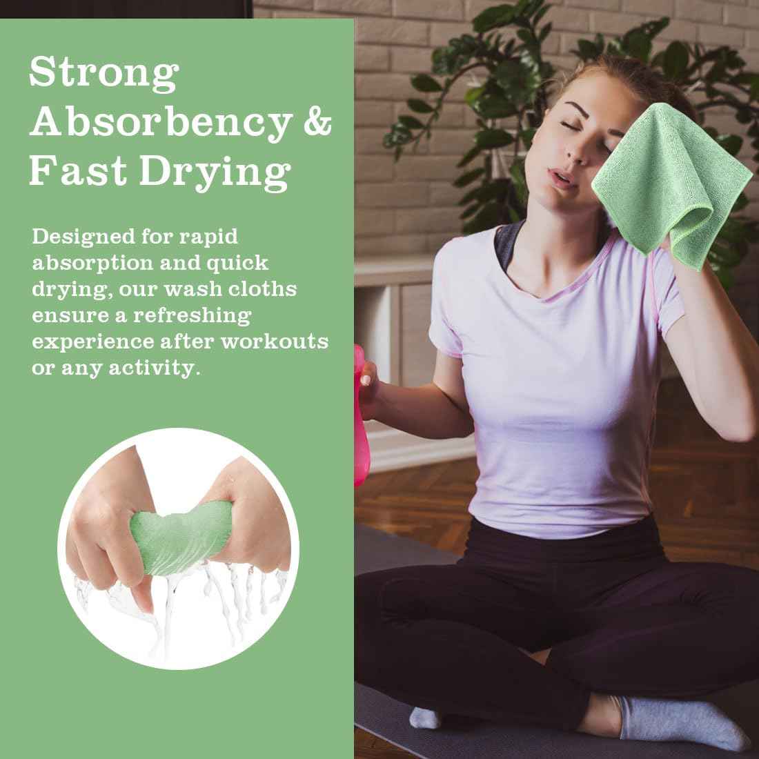 UNIMADE Washcloths - 20 Pack - Face Towels (12" x 12"), Highly Soft Wash Cloths and Hand Towels, Fast Drying Multi-Purpose Microfiber Cleansing Cloths for Bathroom, Hotel, Spa, and Salon - Multicolor