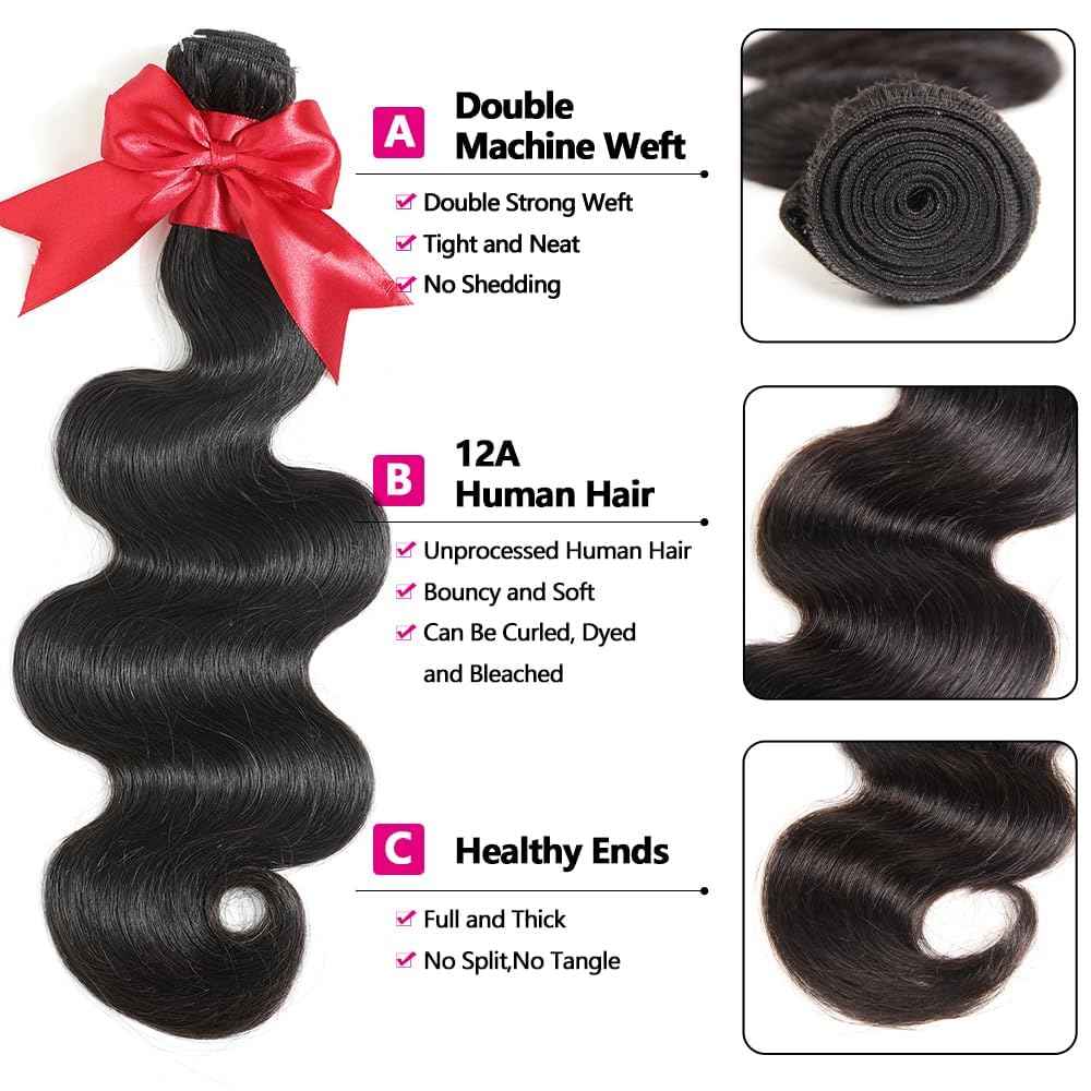 12A Human Hair Bundles 22 Inch Brazilian Body Wave Single Bundles 100% Brazilian Unprocessed Virgin Human Hair 1 Weave Bundle