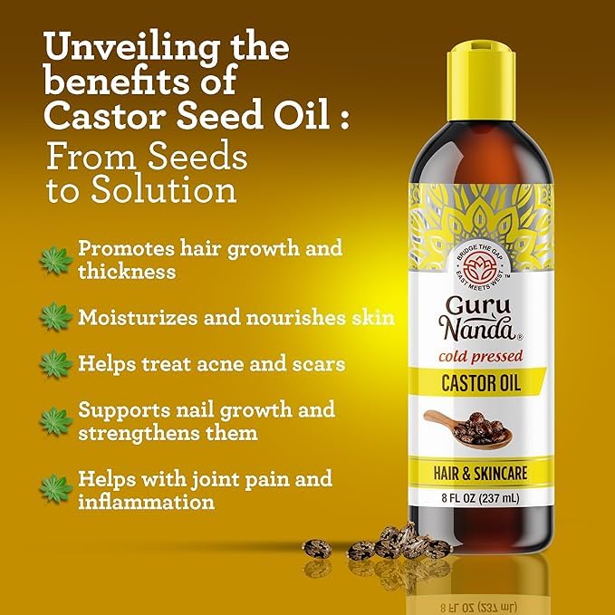 GuruNanda Natural Beauty Trio: Castor, Vitamin E & Rosemary Oils - Pure, Cold Pressed - Hydrating for Hair, Skin, Nails - 8oz, 2oz, 15ml - Non-GMO, Vegan - Promotes Growth, Nourishment & Radiant Glow