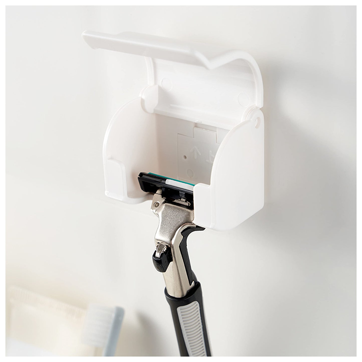 EIKS 2 Pack Razor Holders Shaver Hangers Wall Mount Self Adhesive for Bathroom Shower Tabletop