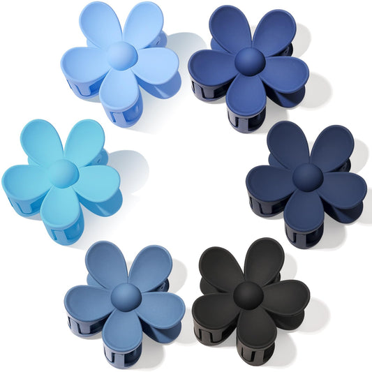 Flower Hair Clips Flower Claw Clips Hair Claw Clip Daisy Clips Matte Large Claw Clips Thick Hair Accessories Claw 6 Color for Women Girl