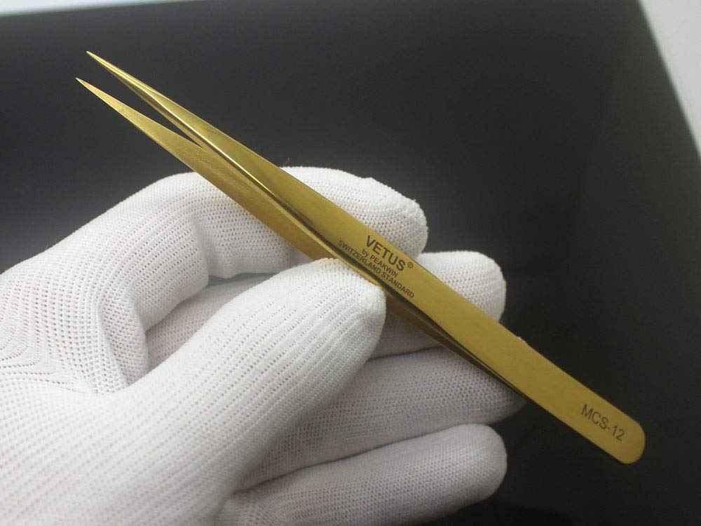 Vetus MCS Makeups Tweezers for Beauty Eyelashes Grip Picking Selection Works (MCS-12)