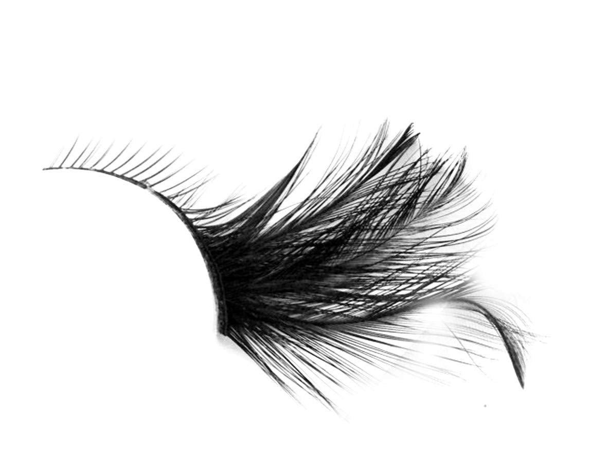 Dorisue halloween Feather Eyelashes witch makeup Cat eyes Black tail Lashes extension wedding Show Halloween Cosplay Wedding false lashes drama theatre model Hand-made Luxury Fashion Fake Lashes