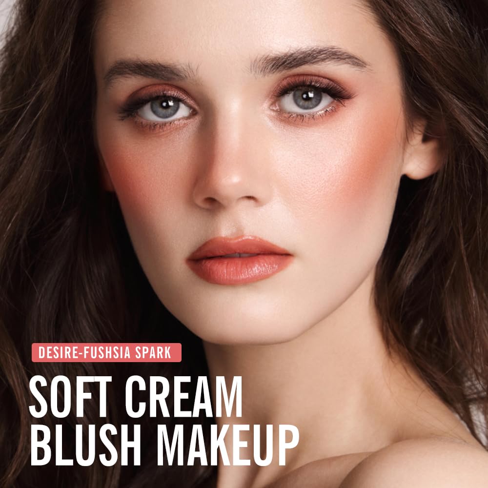 KIMUSE Soft Cream Blush Makeup, Liquid Blush for Cheeks, Weightless, Long-Wearing, Smudge Proof, Natural-Looking, Dewy Finish